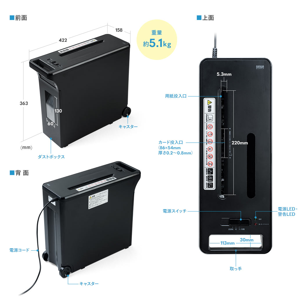 前面 上面 背面