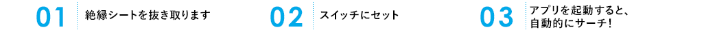 絶縁シートを抜き取ります