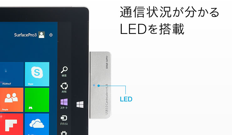 通信状況が分かるLEDを搭載