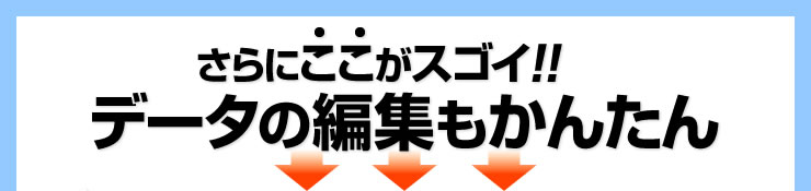 さらにここがスゴイ スキャンした後は名刺からA3サイズまでデータの編集もかんたん