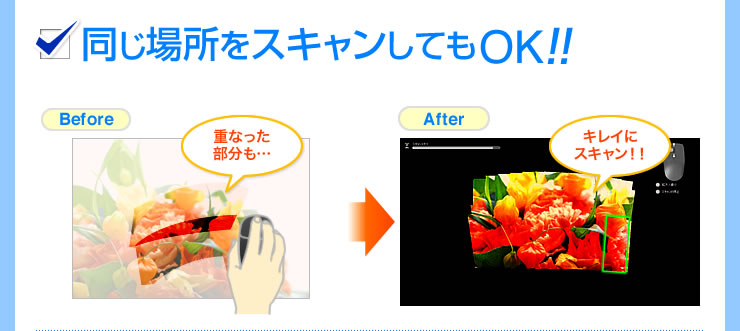同じ場所をスキャンしてもOK