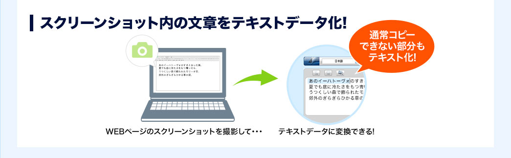 スクリーンショット内の文章をテキストデータ化!