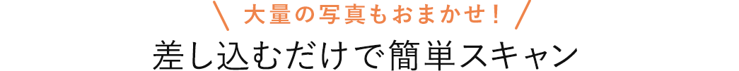 大量の写真もおまかせ 差し込むだけの簡単フォトスキャナー