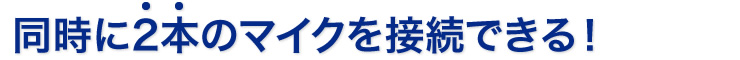 同時に2本のマイクを接続できる