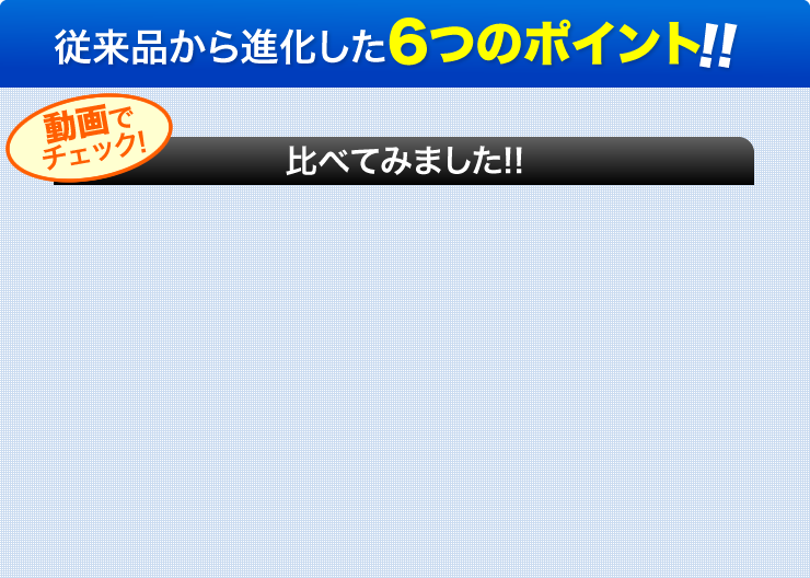 従来品から進化した6つのポイント