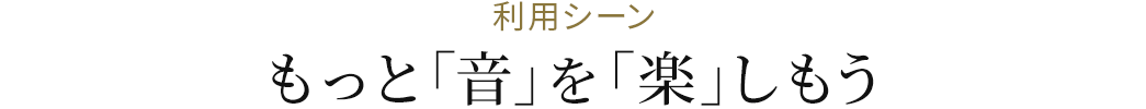 利用シーン もっと「音」を「楽」しもう