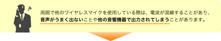 周囲で他のワイヤレスマイクを使用している際は