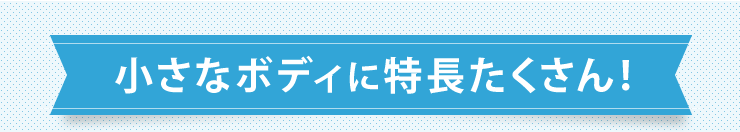 小さなボディに特長たくさん