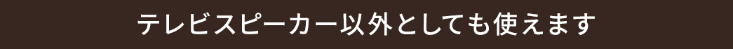 テレビスピーカー以外としても使えます