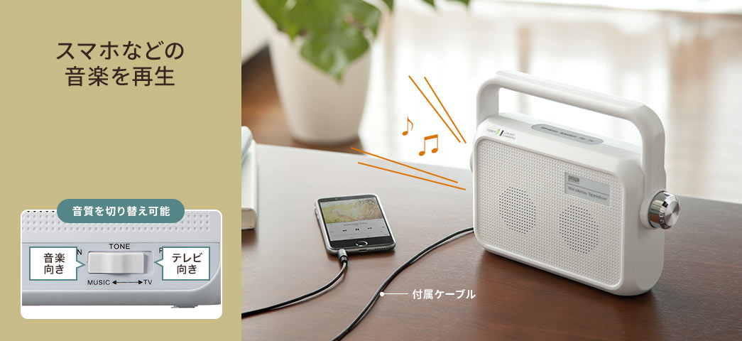 スマホなどの音楽を再生