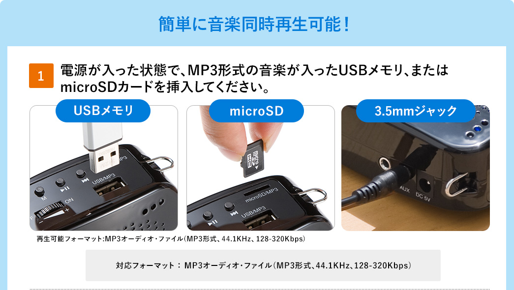 外部入力対応 音楽＋声を拡散