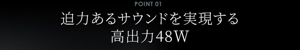 迫力のサウンド　高出力48W