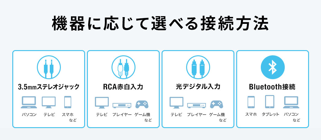 機器に応じて選べる接続方法