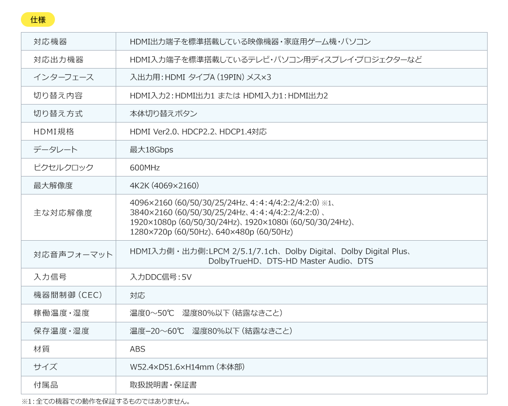 仕様