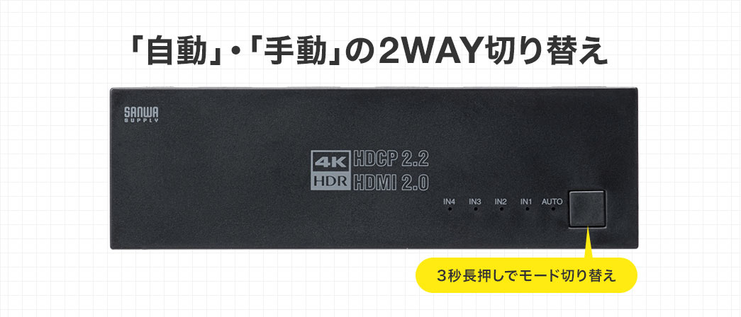 「自動」・「手動」の2WAY切り替え