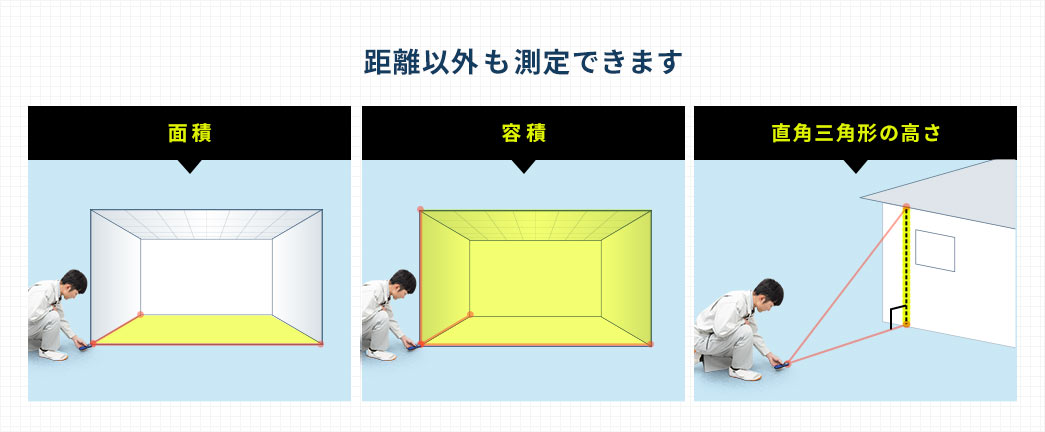 距離以外も測定できます