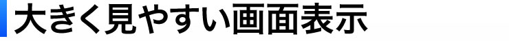 大きく見やすい画面表示