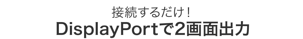 接続するだけ DisplayPort 2画面出力