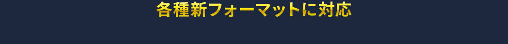 各種新フォーマットに対応