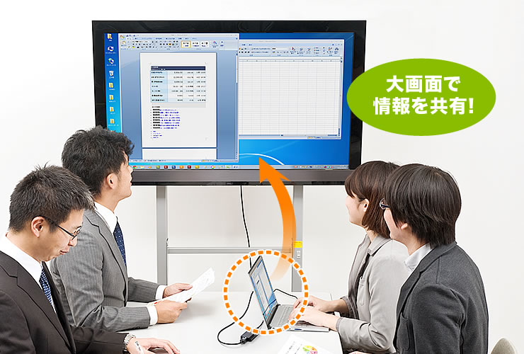 大画面で情報を共有
