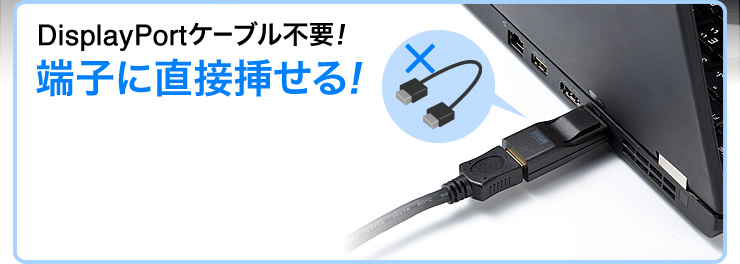 DisplayPortケーブル不要