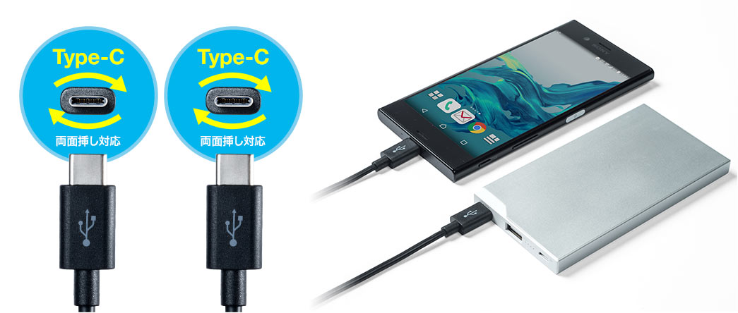 Type-C 両面挿し対応
