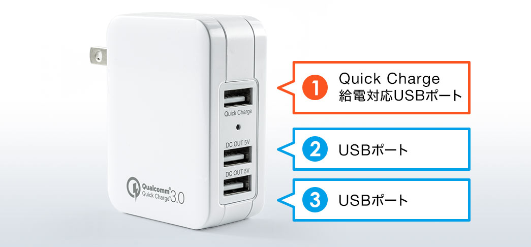 Quick Charge 給電対応USBポート