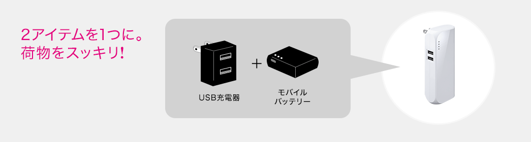 2アイテムを1つに 荷物をスッキリ