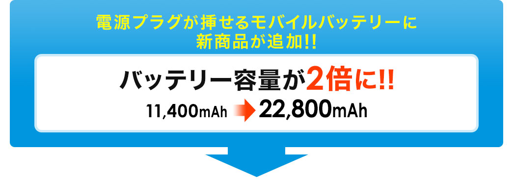 電源プラグが挿せるモバイルバッテリーに新商品が追加