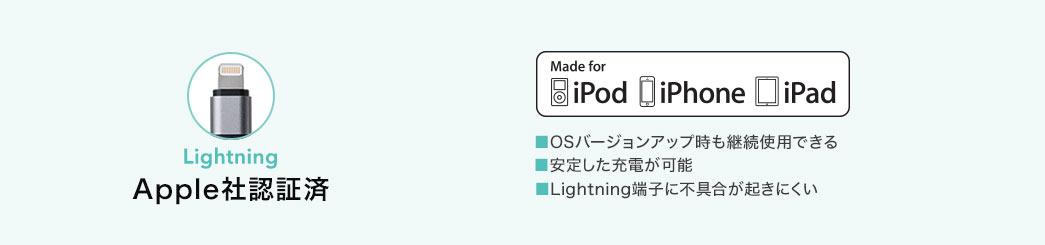 Lightning Apple社認証済