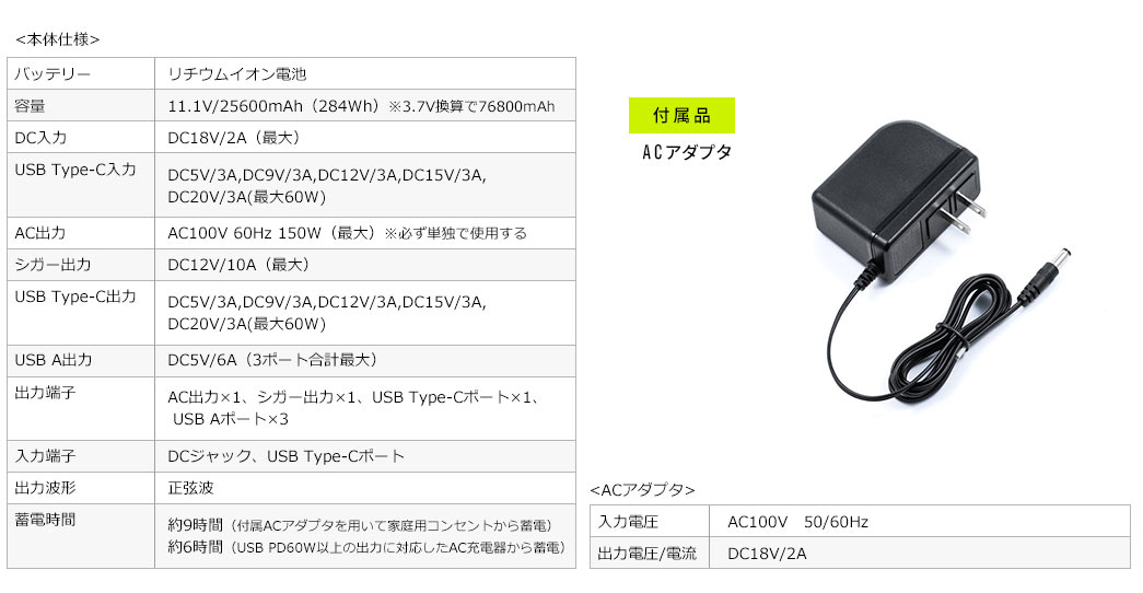 本体仕様 付属品