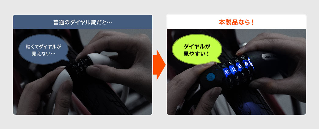 普通のダイヤル錠だと 本製品なら