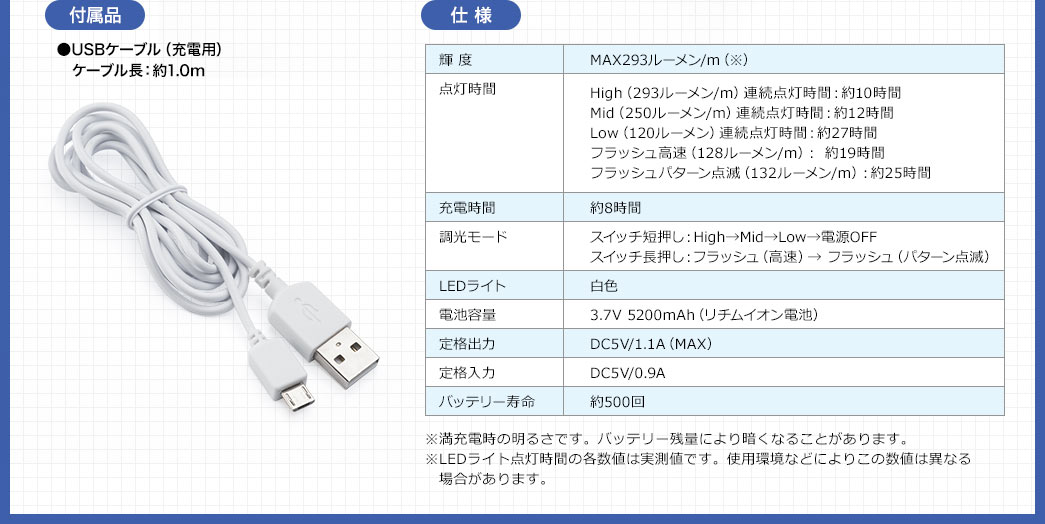 付属品 仕様