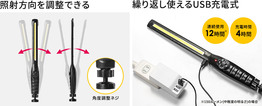 照射方向を調整できる