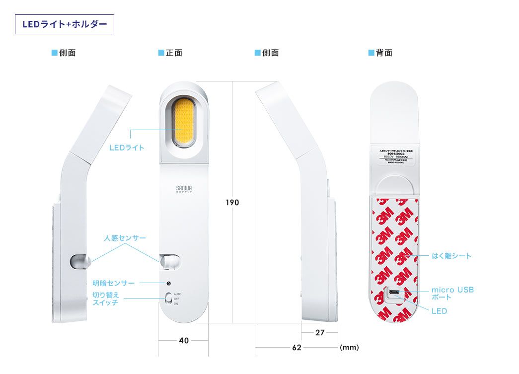 LEDライト＋ホルダー