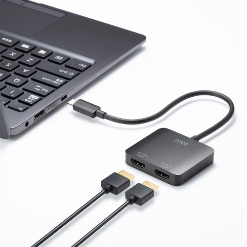 Type-CポートからHDMI×2ポートに映像出力