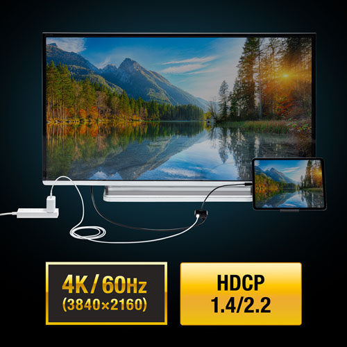 4K/60Hz、HDCP1.4/2.2対応