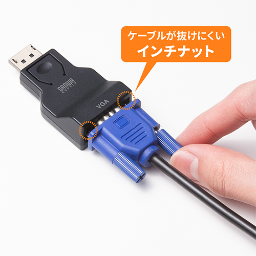 ケーブルが抜けにくいインチナット
