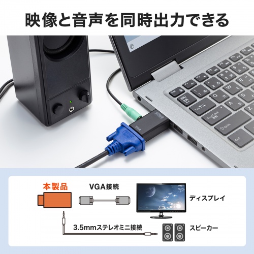 映像と音声を同時出力できる