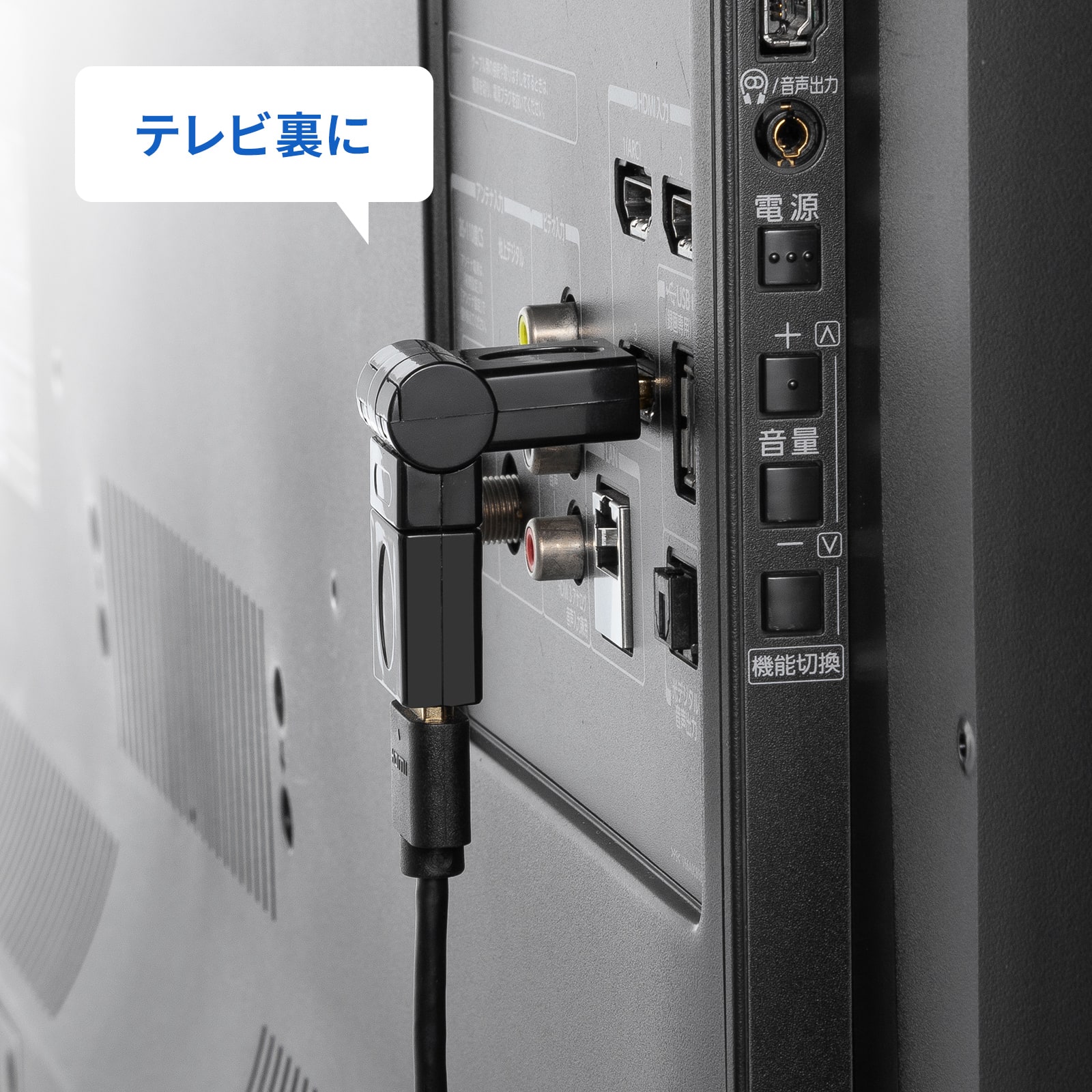 テレビ裏に配線