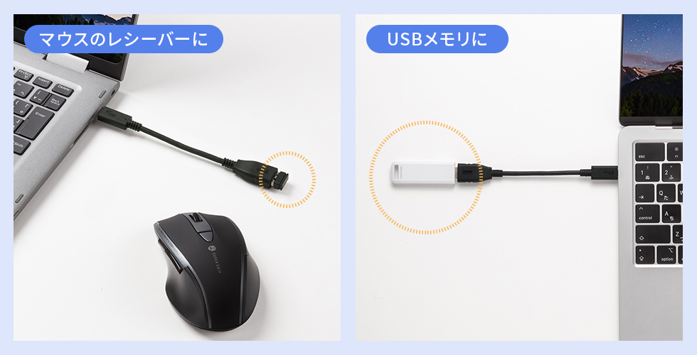 USB AコネクタをType-Cコネクタに変換できる