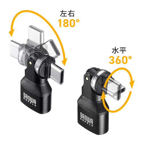 使い方や動作に合わせて、自在にコネクタが回転