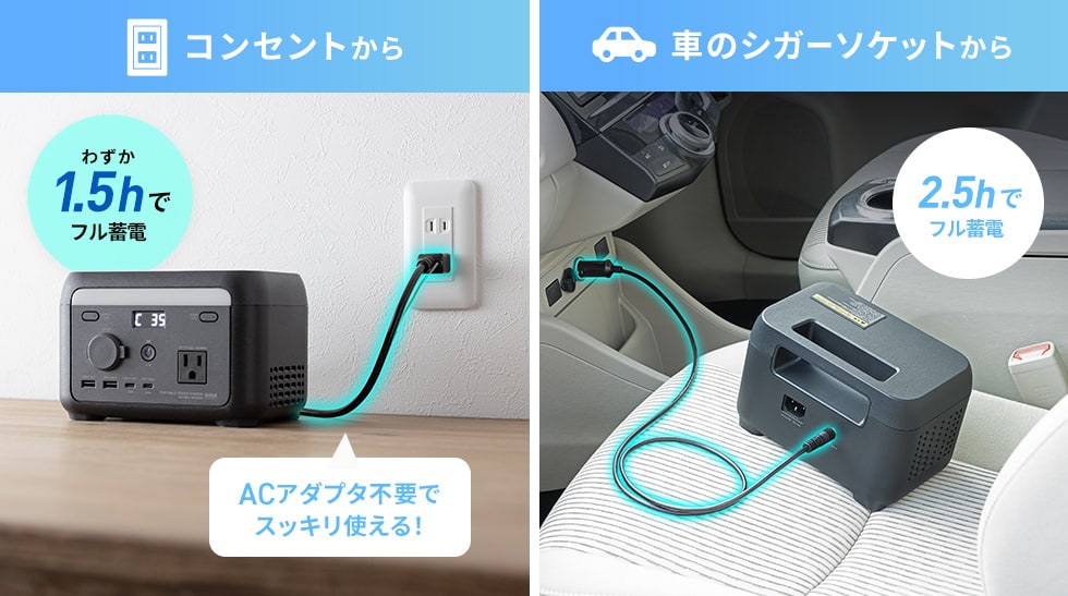 選べる2つの蓄電方法