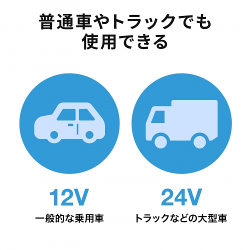 普通車やトラックでも使用できる