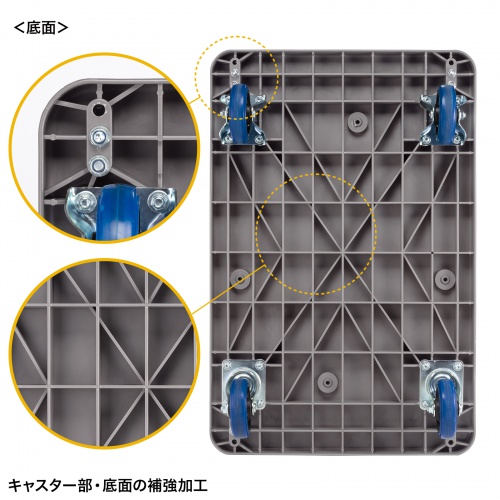 キャスター部・底面の補強加工
