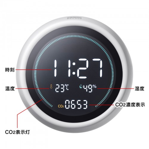 CO2（二酸化炭素）、温度、湿度を測定