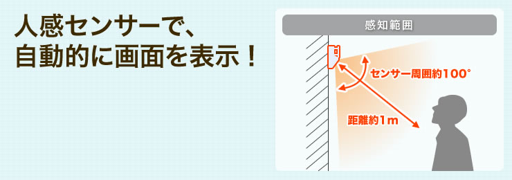 人感センサーで、自動的に画面を表示