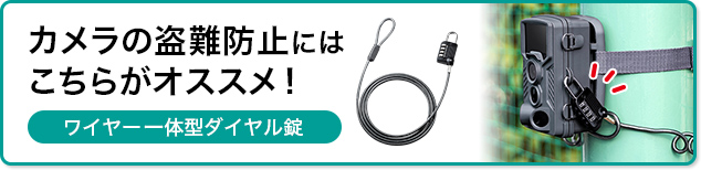 カメラの盗難防止にはこちらがオススメ！　ワイヤー一体型ダイヤル錠