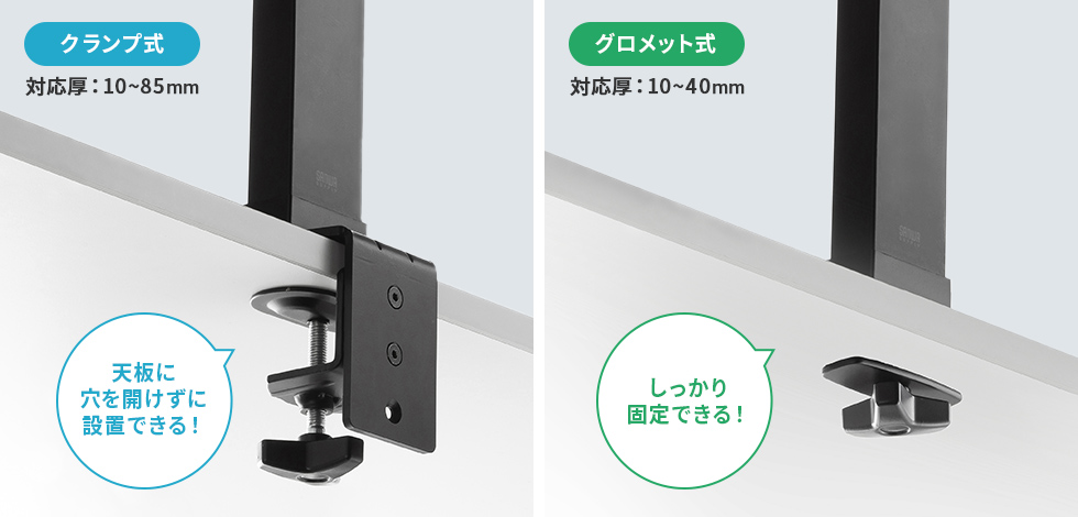 クランプ式、グロメット式
