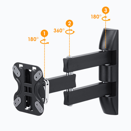 3つの関節を調整して、モニターを見やすい位置に移動
